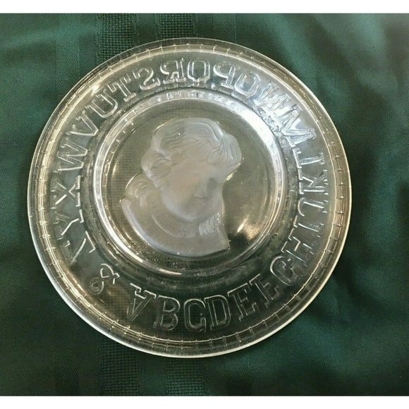 EAPG Clear Glass 8" ABC Childs Plate Girl - Pattern Glass - Picture 5 of 5